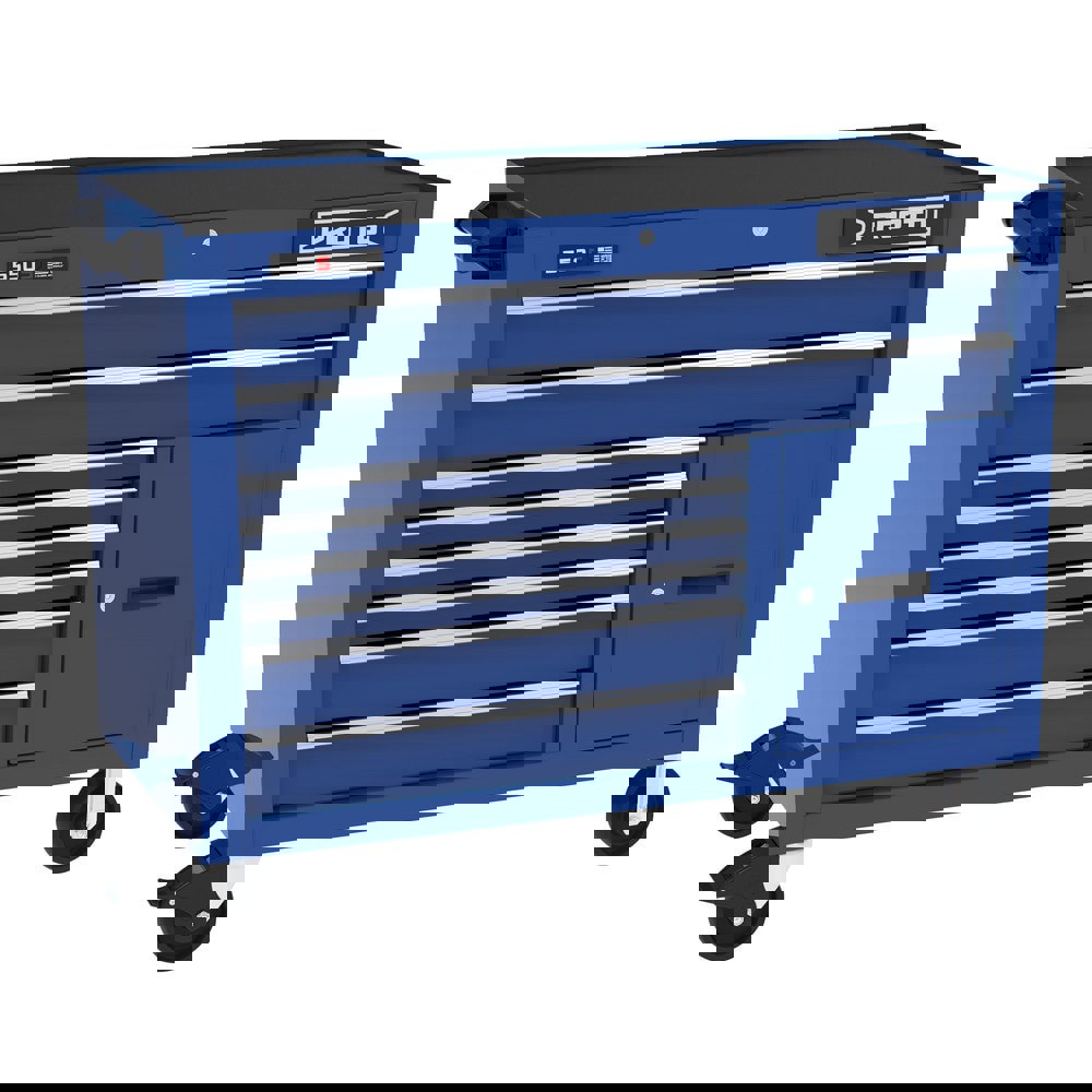 Tool Roller Cabinets; Drawers Range: 5 to 10 Drawers ; Overall Weight Capacity: 900lb ; Top Material: Vinyl ; Color: Gloss Blue ; Locking Mechanism: Keyed ; Width Range: 48