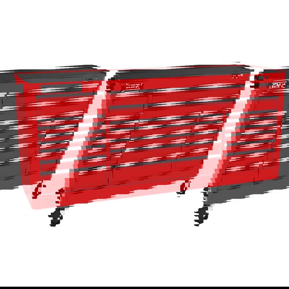 Tool Roller Cabinets; Drawers Range: 16 Drawers or More ; Overall Weight Capacity: 900lb ; Top Material: Vinyl ; Color: Gloss Red ; Locking Mechanism: Keyed ; Width Range: 48