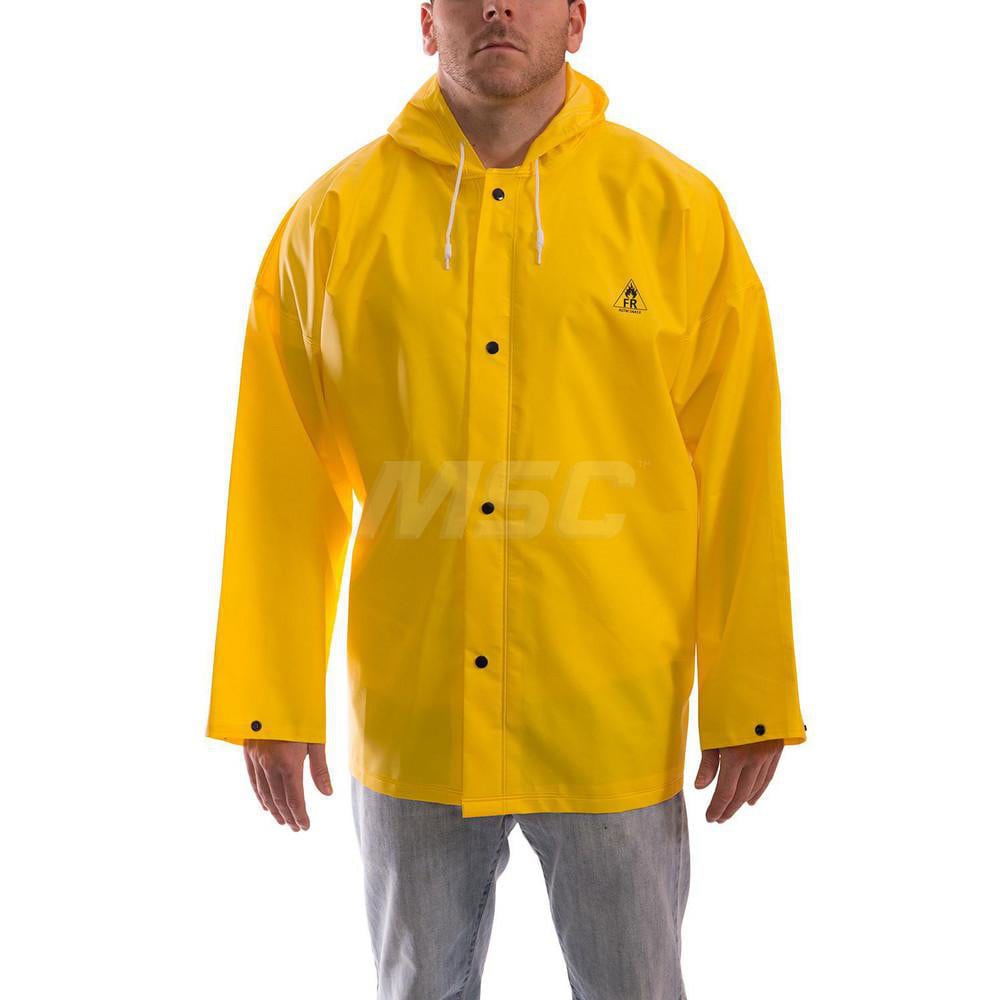 Hooded & Jacket: Size 5X-Large, PVC & Polyester, Snaps Closure