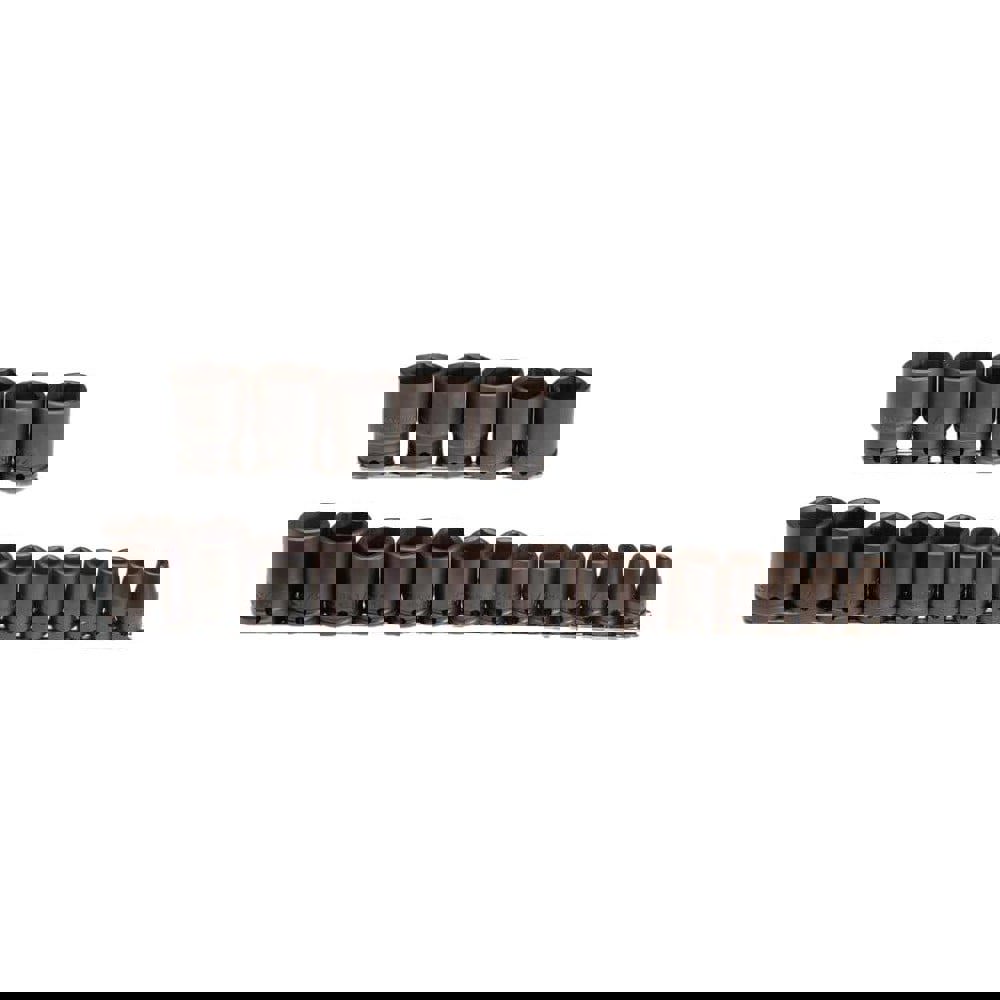 Impact Standard Socket Set: 19 Pc, 1/2