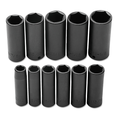 Deep Impact Socket Set: 11 Pc, 1/2