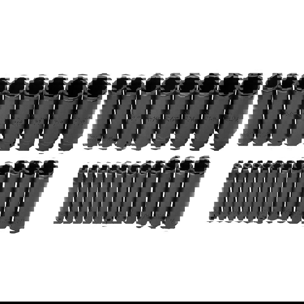 Deep Impact Socket Set: 19 Pc, 1/2