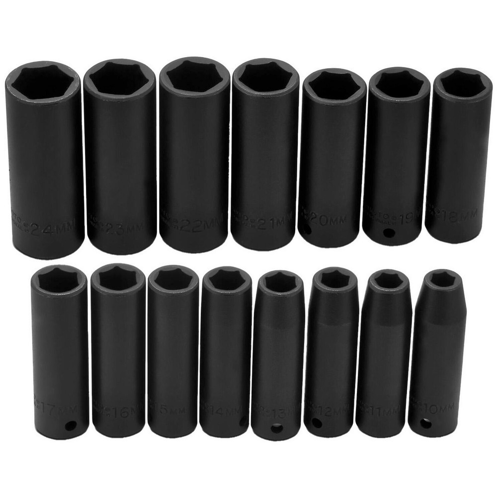 Deep Impact Socket Set: 15 Pc, 1/2
