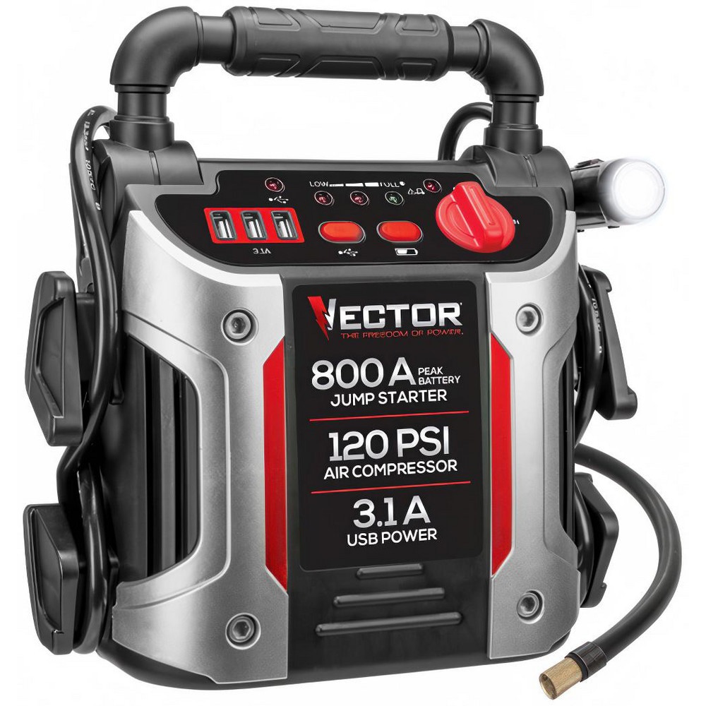 Automotive Battery Chargers & Jump Starters; Jump Starter Type: Jump Starter with Inflator ; Amperage Rating: 800 ; Starter Amperage: 800 ; Voltage: 12.00 ; DC Output: 3.1A ; Overall Width: 11in