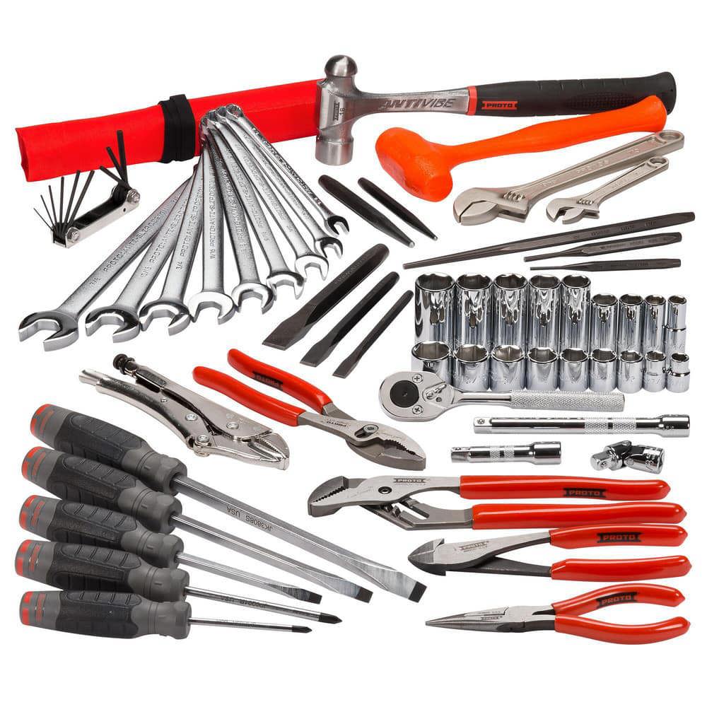 Combination Hand Tool Set: 62 Pc, Starter Tool Set