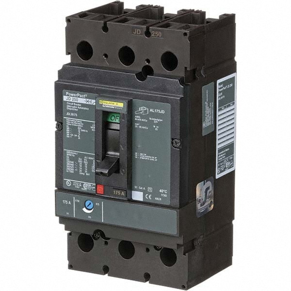 175 Amp, 250 VDC, 600 VAC, 3 Pole, Panel Mount Molded Case Circuit Breaker