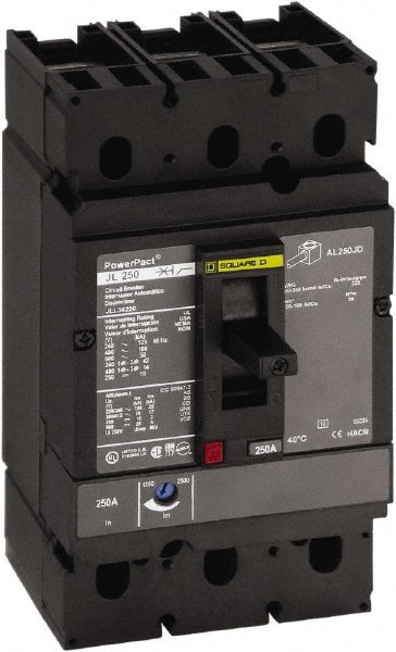 225 Amp, 250 VDC, 600 VAC, 3 Pole, Panel Mount Molded Case Circuit Breaker