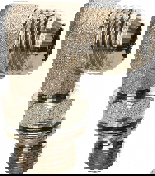 Industrial Pipe 90 &deg; Elbow Adapter: 3/4-16 x M18 x 1.5 Male Thread, MJIC x Male Metric