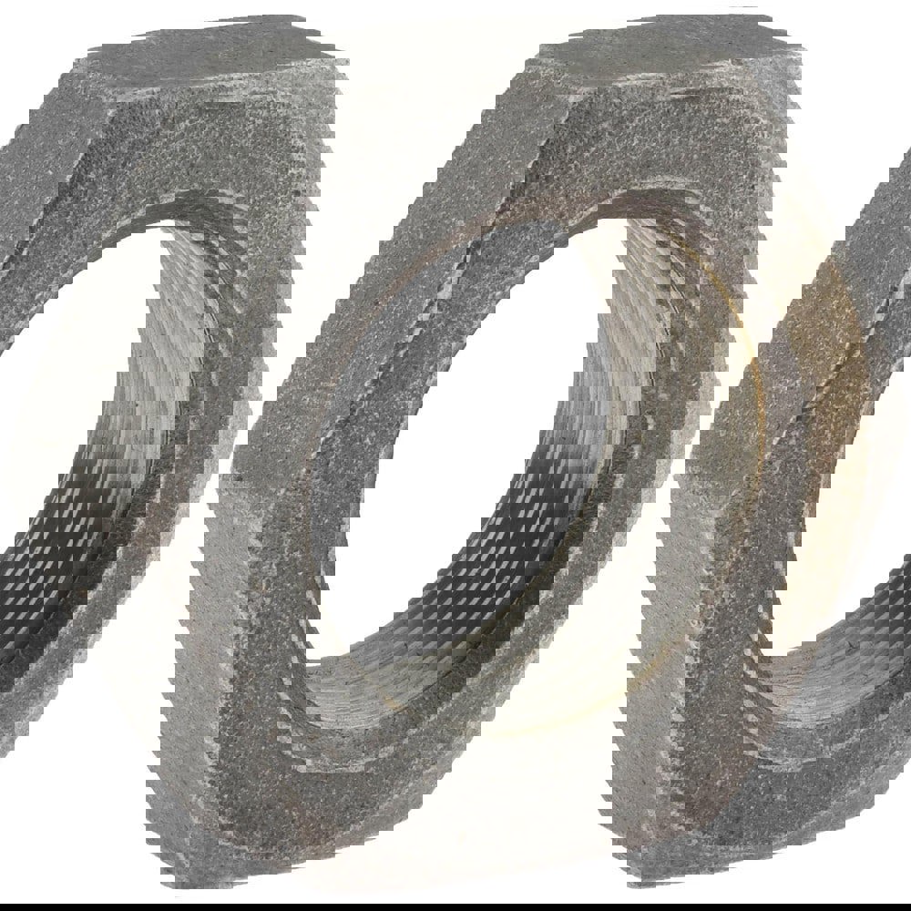 Jam Nut: 1-1/4-12, Grade 2 Steel, Bright/Uncoated Finish