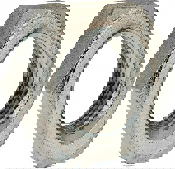 Hex Nut: 1-3/8 - 6, Grade 2 Steel, Zinc Clear Finish