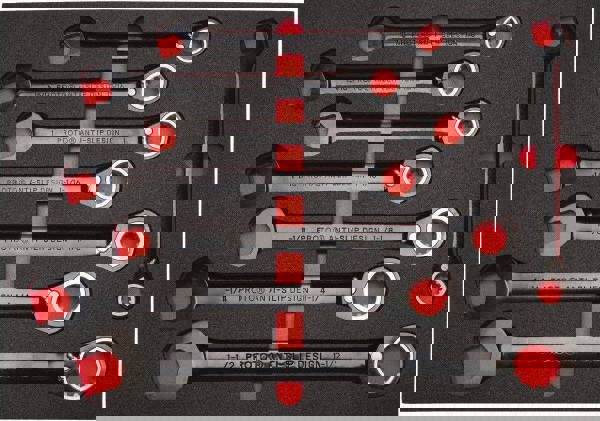 Spline Combination Wrench Set: 20 Pc, Inch
