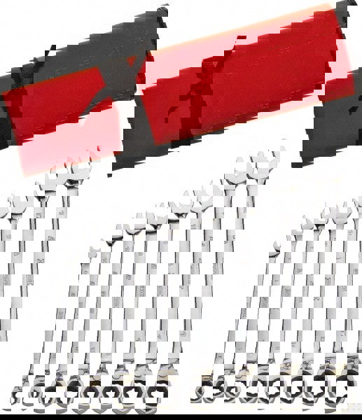 Ratcheting Reversible Combination Wrench Set: 8 Pc, Metric