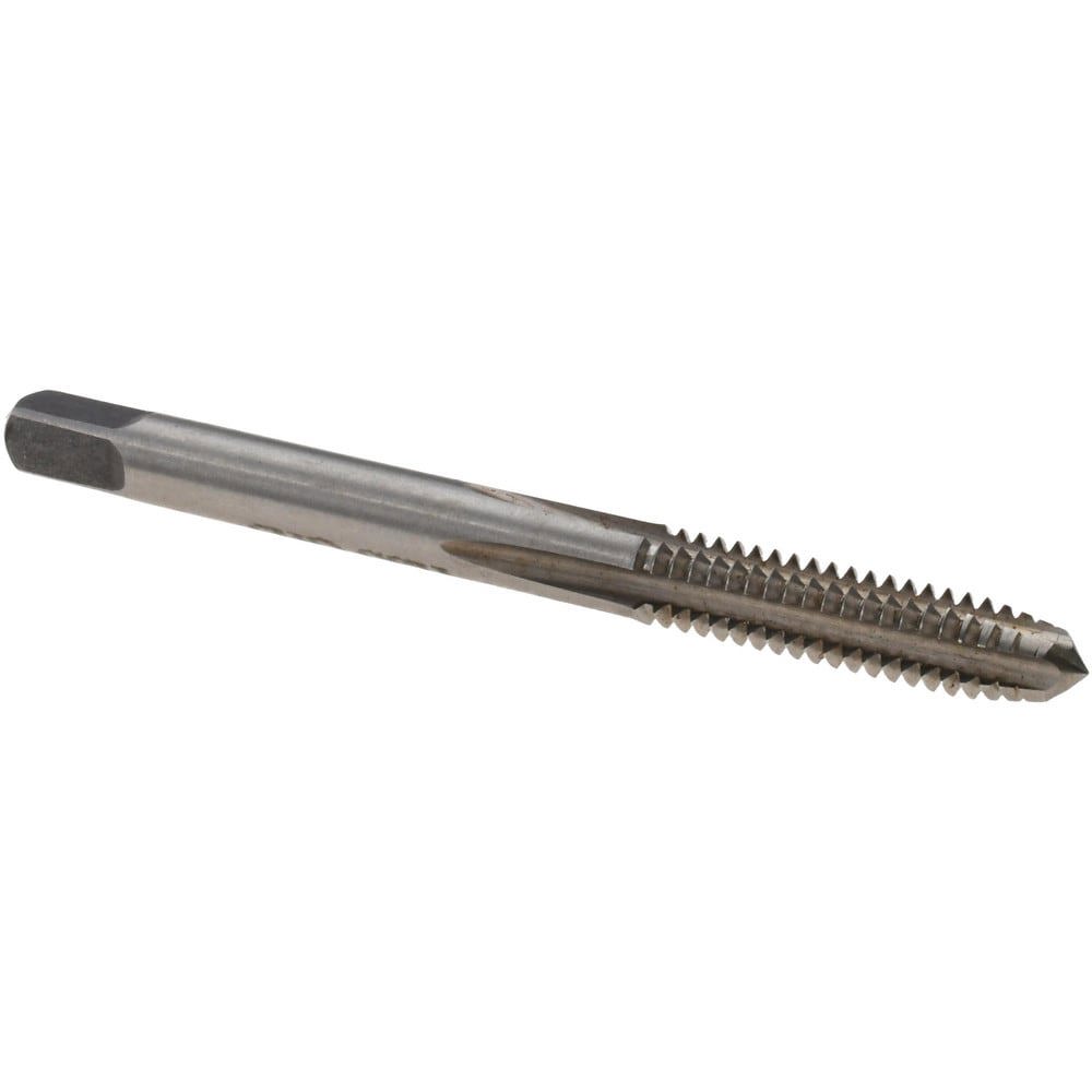 Straight Flute Tap: #10-24 UNC, 4 Flutes, Plug, High Speed Steel, Bright/Uncoated