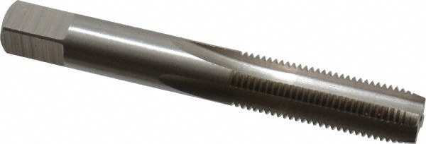 Straight Flute Tap: 3/8-24 UNF, 4 Flute, Plug Chamfer, High-Speed Steel, Bright/Uncoated Finish