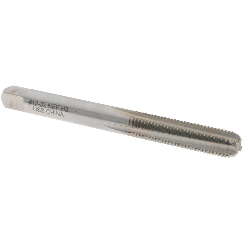 Straight Flute Tap: #12-32 UNEF, 4 Flutes, Bottoming, 3B Class of Fit, High Speed Steel, Bright/Uncoated