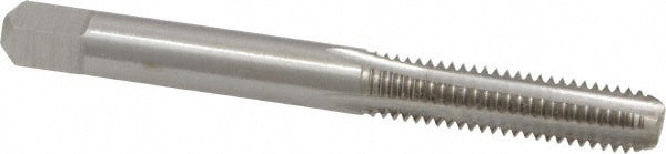Straight Flute Tap: 1/4-24 UNS, 4 Flute, Bottoming Chamfer, High-Speed Steel, Bright/Uncoated Finish