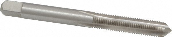 Straight Flute Tap: 1/4-36 UNS, 4 Flute, Plug Chamfer, HSS, Bright/Uncoated Finish