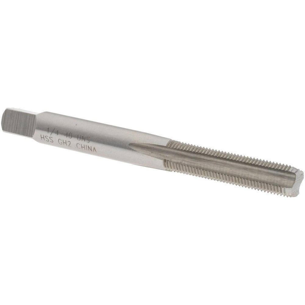 Straight Flute Tap: 1/4-40 UNS, 4 Flutes, Bottoming, High Speed Steel, Bright/Uncoated
