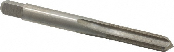 Straight Flute Tap: 1/4-80 UNS, 4 Flute, Plug Chamfer, 3B Class of Fit, High-Speed Steel, Bright/Uncoated Finish