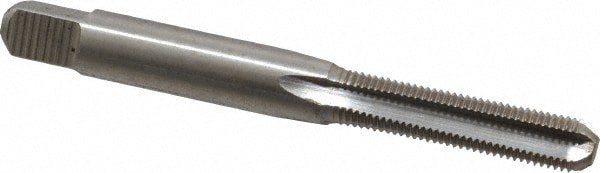 Straight Flute Tap: 9/32-32 UNS, 4 Flute, Bottoming Chamfer, 3B Class of Fit, HSS, Bright/Uncoated Finish
