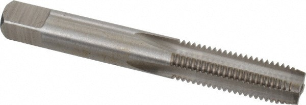 Straight Flute Tap: 3/8-20 UNS, 4 Flute, Plug Chamfer, 3B Class of Fit, HSS, Bright/Uncoated Finish