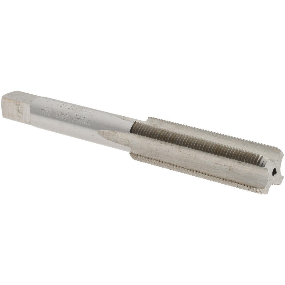 Straight Flute Tap: 7/16-32 UNS, 4 Flutes, Bottoming, 3B Class of Fit, High Speed Steel, Bright/Uncoated