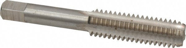 Straight Flute Tap: 1/2-12 UNS, 4 Flute, Bottoming Chamfer, 3B Class of Fit, HSS, Bright/Uncoated Finish