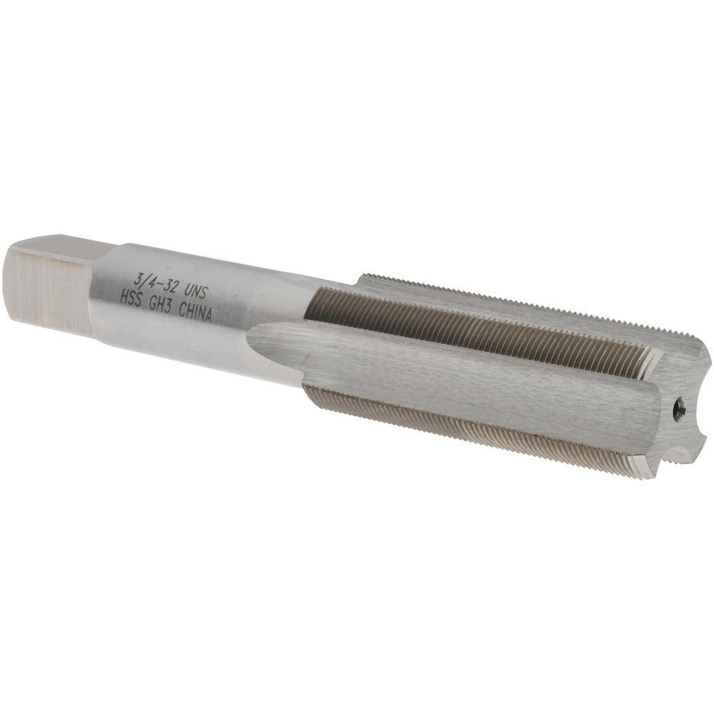 Straight Flute Tap: 3/4-32 UNS, 4 Flutes, Bottoming, 3B Class of Fit, High Speed Steel, Bright/Uncoated