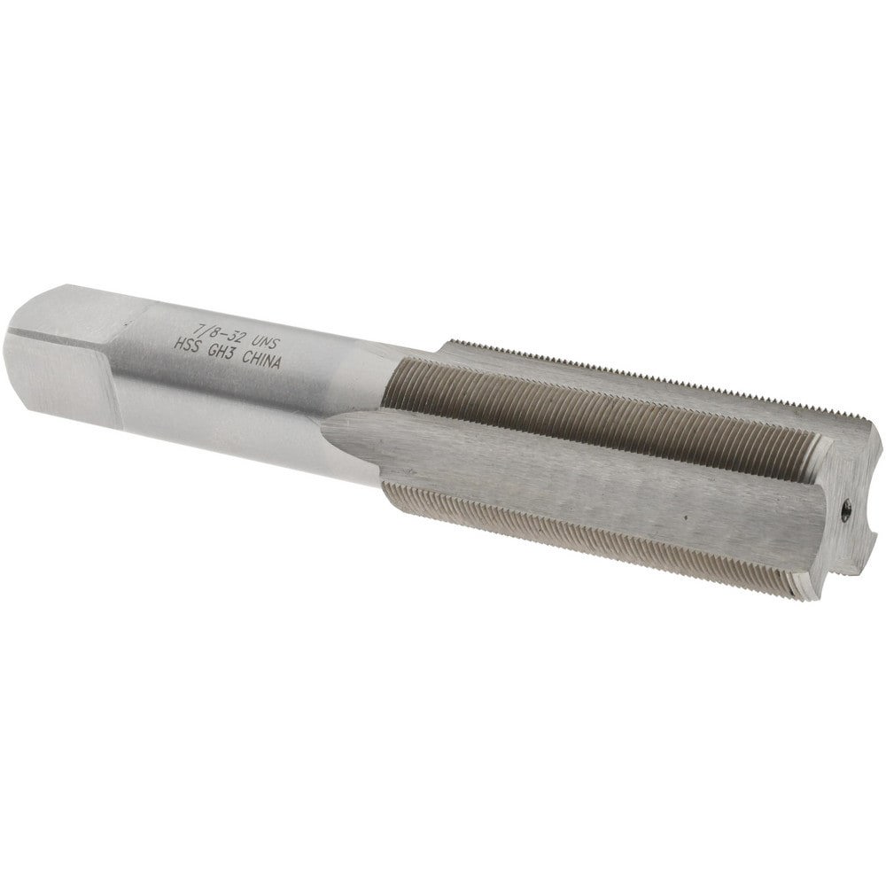 Straight Flute Tap: 7/8-32 UNS, 4 Flutes, Bottoming, 3B Class of Fit, High Speed Steel, Bright/Uncoated