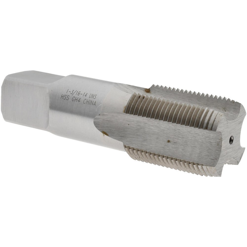 Straight Flute Tap: 1-3/16-14 UNS, 6 Flutes, Plug, 3B Class of Fit, High Speed Steel, Bright/Uncoated