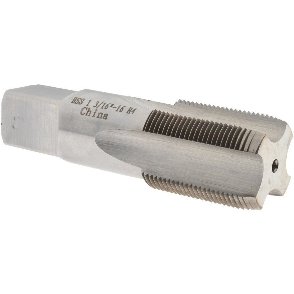 Straight Flute Tap: 1-3/16-16 UNS, 6 Flutes, Plug, 3B Class of Fit, High Speed Steel, Bright/Uncoated