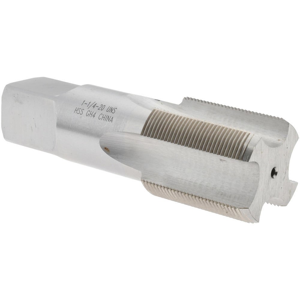 Straight Flute Tap: 1-1/4-20 UNS, 6 Flutes, Bottoming, 3B Class of Fit, High Speed Steel, Bright/Uncoated