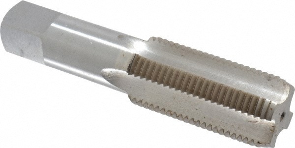 Straight Flute Tap: 1-3/8-8 UNS, 4 Flute, Bottoming Chamfer, High-Speed Steel, Bright/Uncoated Finish