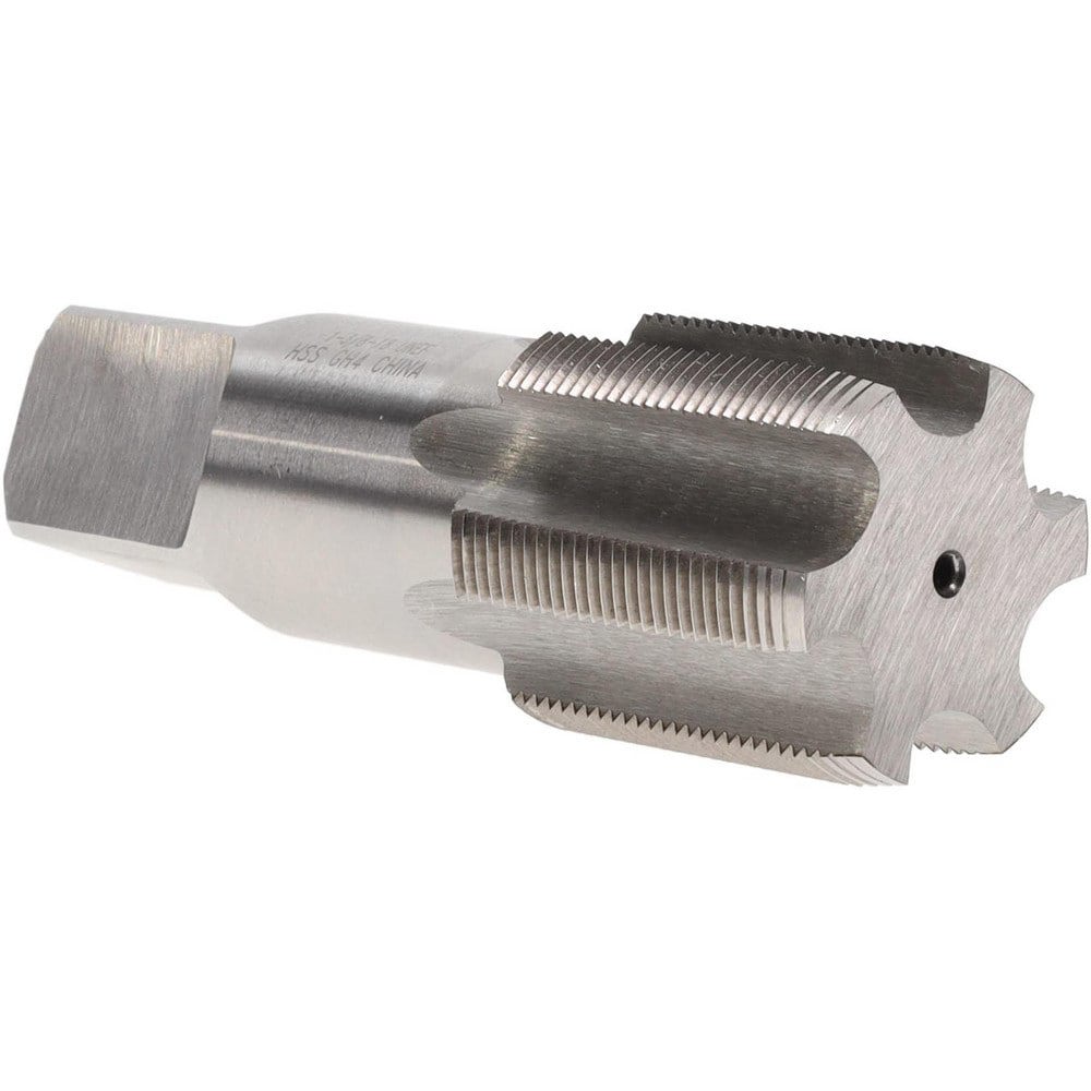 Straight Flute Tap: 1-3/8-18 UNEF, 6 Flutes, Plug, 3B Class of Fit, High Speed Steel, Bright/Uncoated