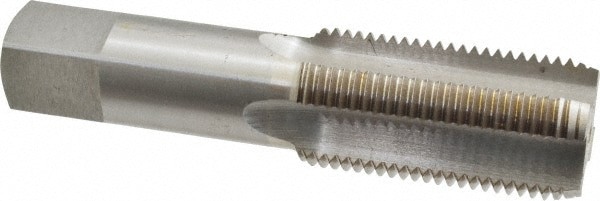 Straight Flute Tap: 1-1/2-8 UNS, 6 Flute, Bottoming Chamfer, HSS, Bright/Uncoated Finish