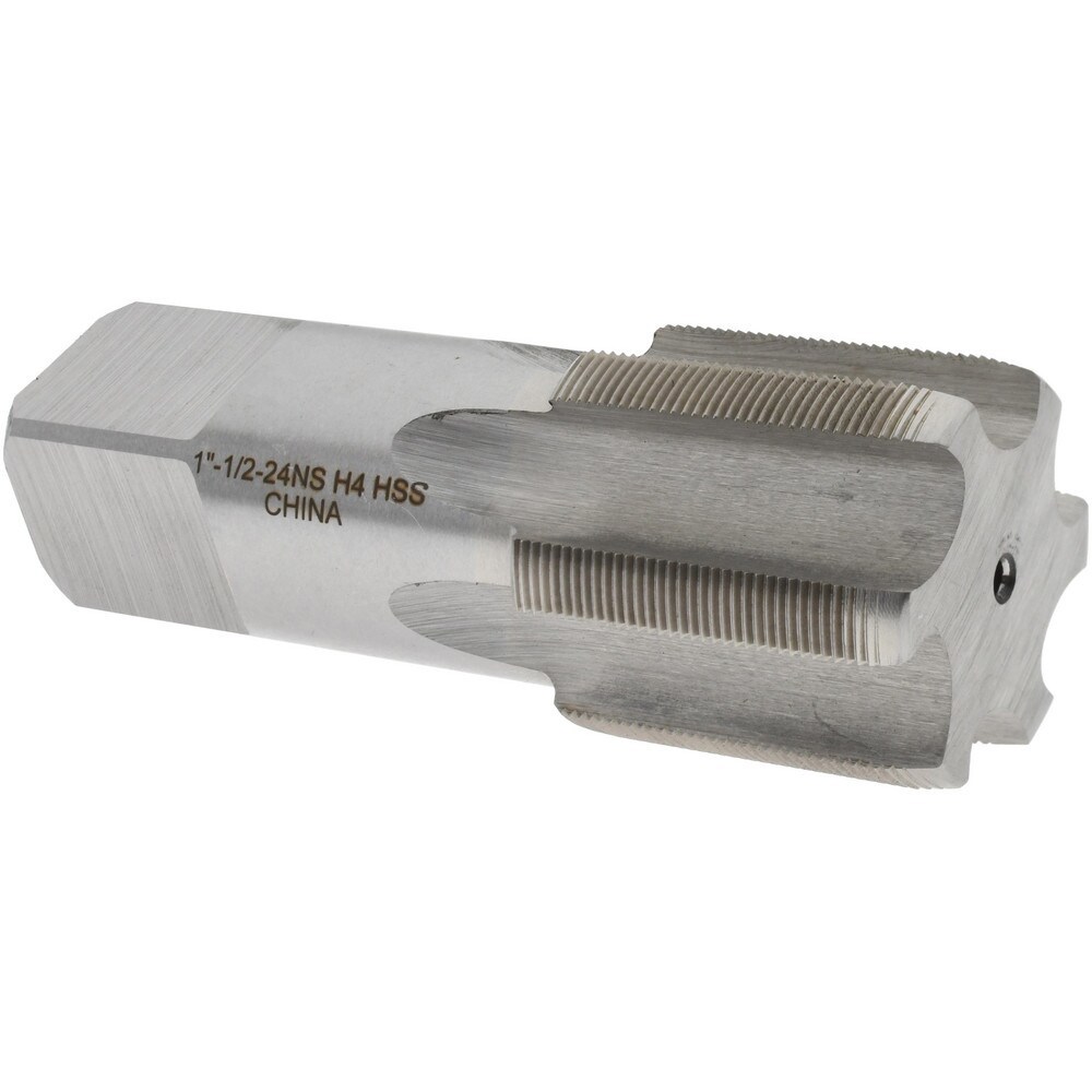 Straight Flute Tap: 1-1/2-24 UNS, 6 Flutes, Plug, 3B Class of Fit, High Speed Steel, Bright/Uncoated