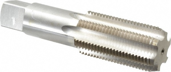 Straight Flute Tap: 1-5/8-8 UNS, 6 Flute, Bottoming Chamfer, High-Speed Steel, Bright/Uncoated Finish
