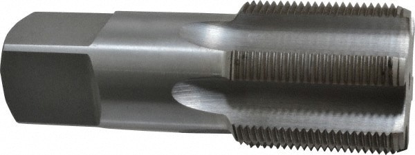Straight Flute Tap: 1-7/8-12 UNS, 6 Flute, Bottoming Chamfer, High-Speed Steel, Bright/Uncoated Finish