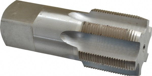 Straight Flute Tap: 2-1/8-12 UNS, 6 Flute, Plug Chamfer, HSS, Bright/Uncoated Finish