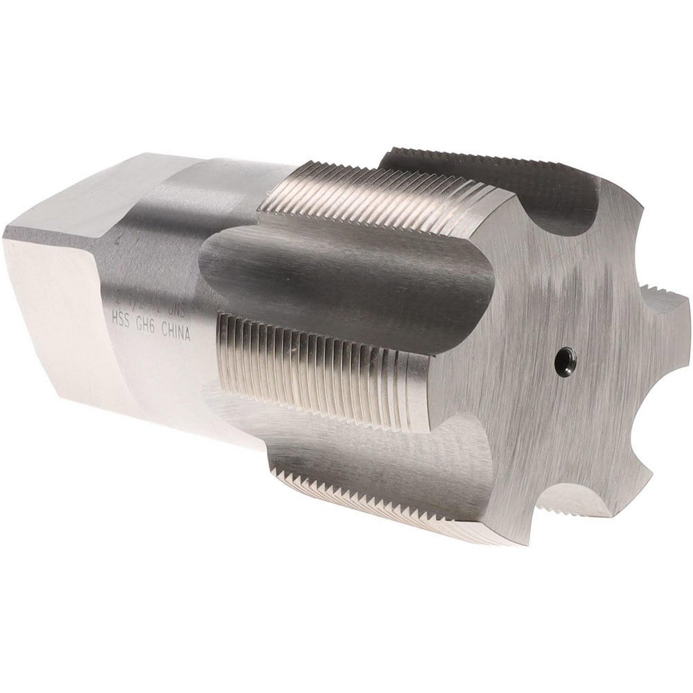 Straight Flute Tap: 2-1/2-12 UNS, 6 Flutes, Plug, High Speed Steel, Bright/Uncoated