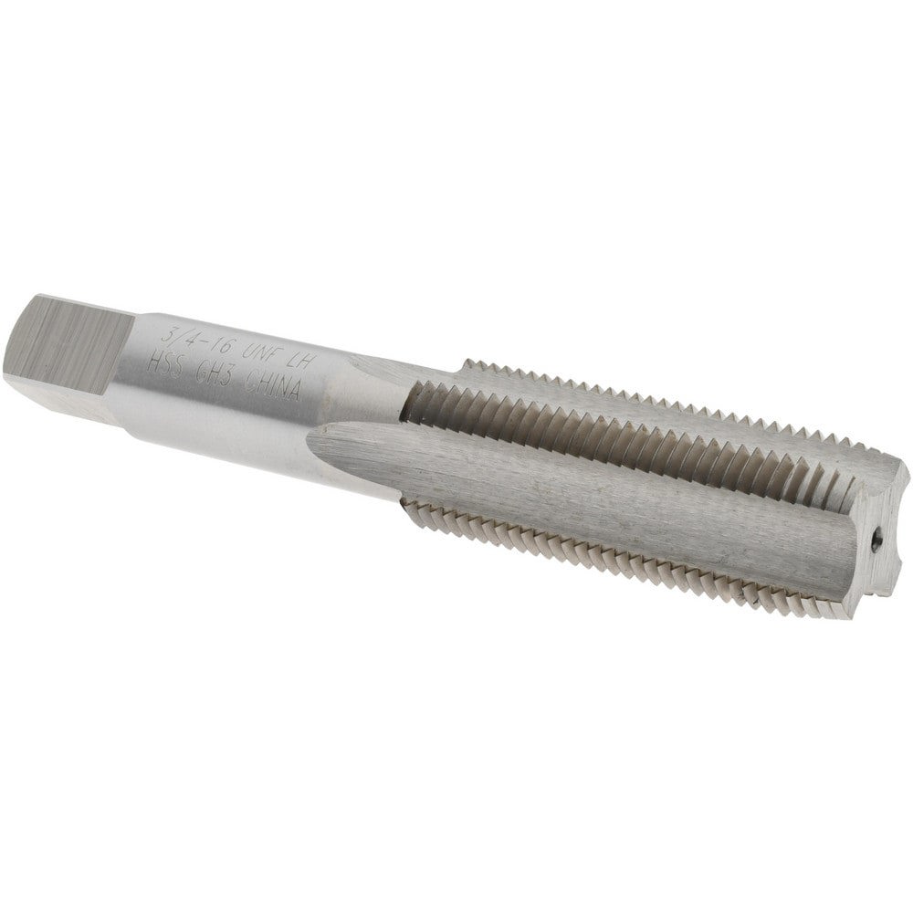 Straight Flute Tap: 3/4-16 UNF, 4 Flutes, Plug, 3B Class of Fit, High Speed Steel, Bright/Uncoated