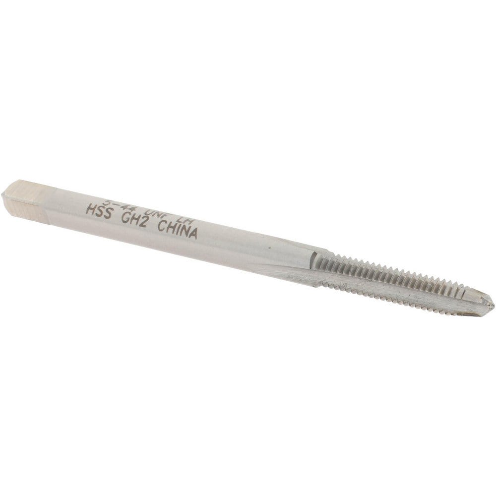 Straight Flute Tap: #5-44 UNF, 3 Flutes, Plug, 2B Class of Fit, High Speed Steel, Bright/Uncoated