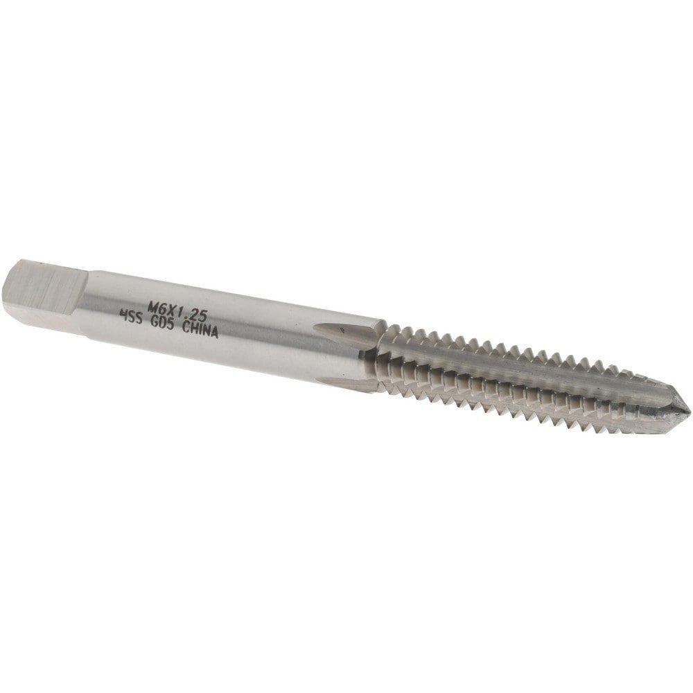 Straight Flute Tap: M6x1.25 Metric Special, 4 Flutes, Plug, 6H Class of Fit, High Speed Steel, Bright/Uncoated