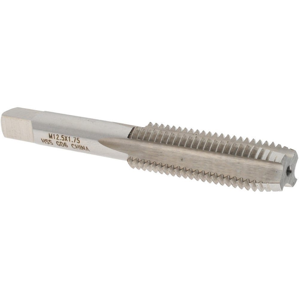 Straight Flute Tap: M12.5x1.75 Metric Special, 4 Flutes, Plug, 6H Class of Fit, High Speed Steel, Bright/Uncoated