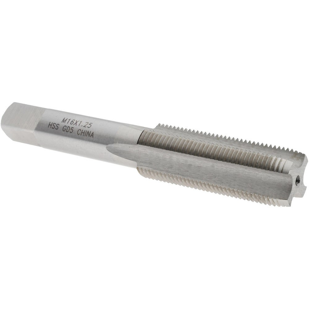 Straight Flute Tap: M16x1.25 Metric Special, 4 Flutes, Plug, 6H Class of Fit, High Speed Steel, Bright/Uncoated