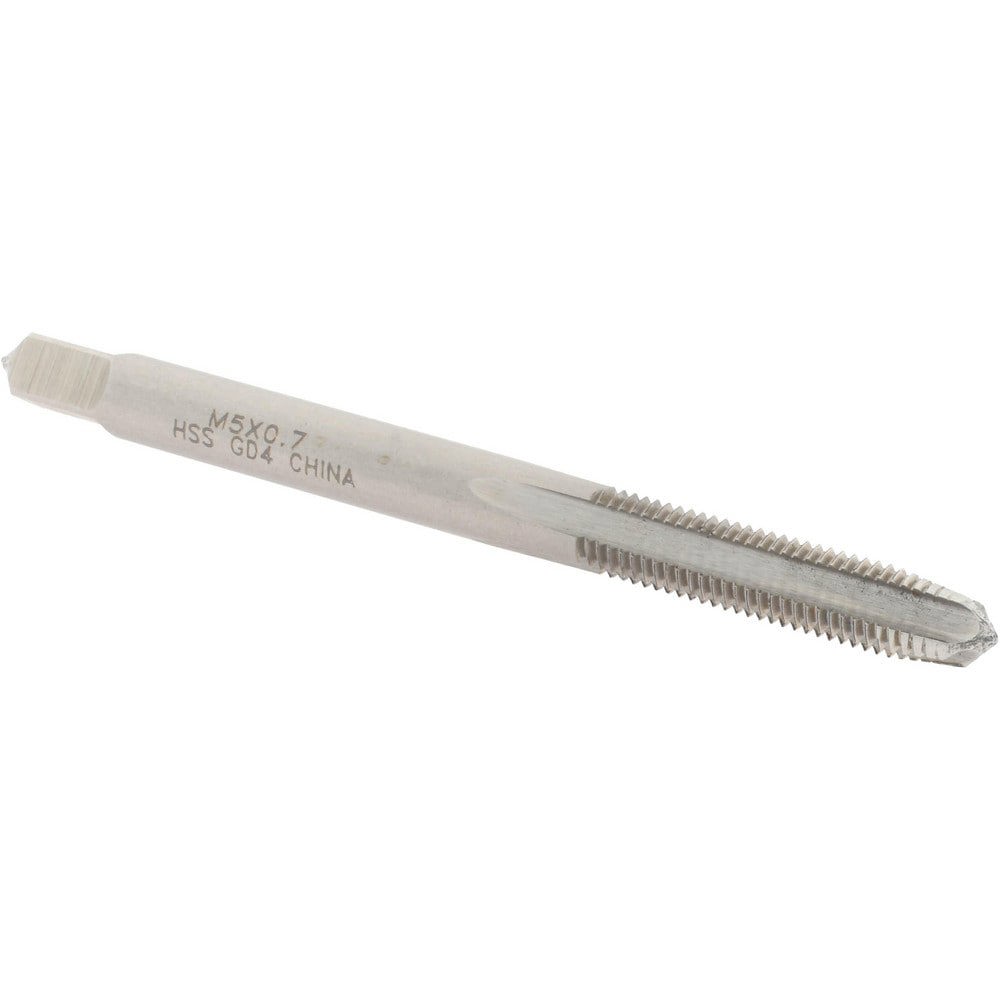 Straight Flute Tap: M5x0.70 Metric Special, 4 Flutes, Plug, 6H Class of Fit, High Speed Steel, Bright/Uncoated