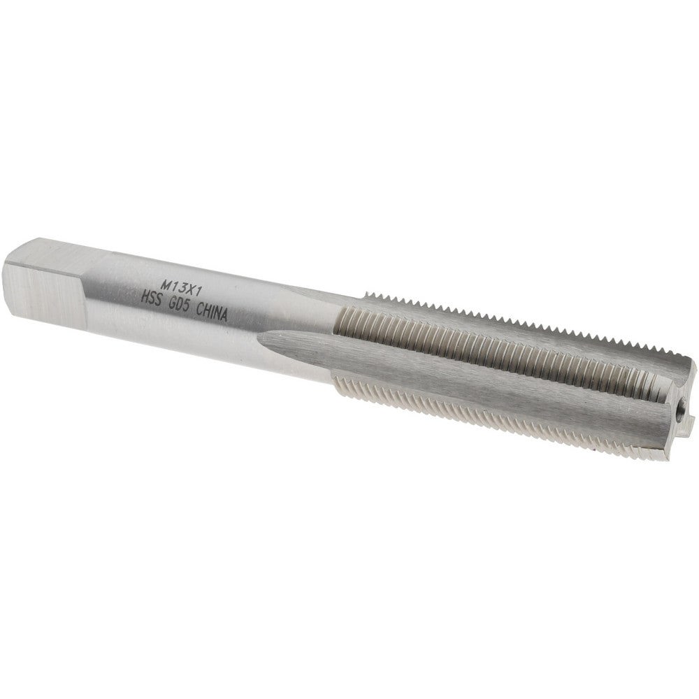 Straight Flute Tap: M13x1.00 Metric Special, 4 Flutes, Plug, 6H Class of Fit, High Speed Steel, Bright/Uncoated