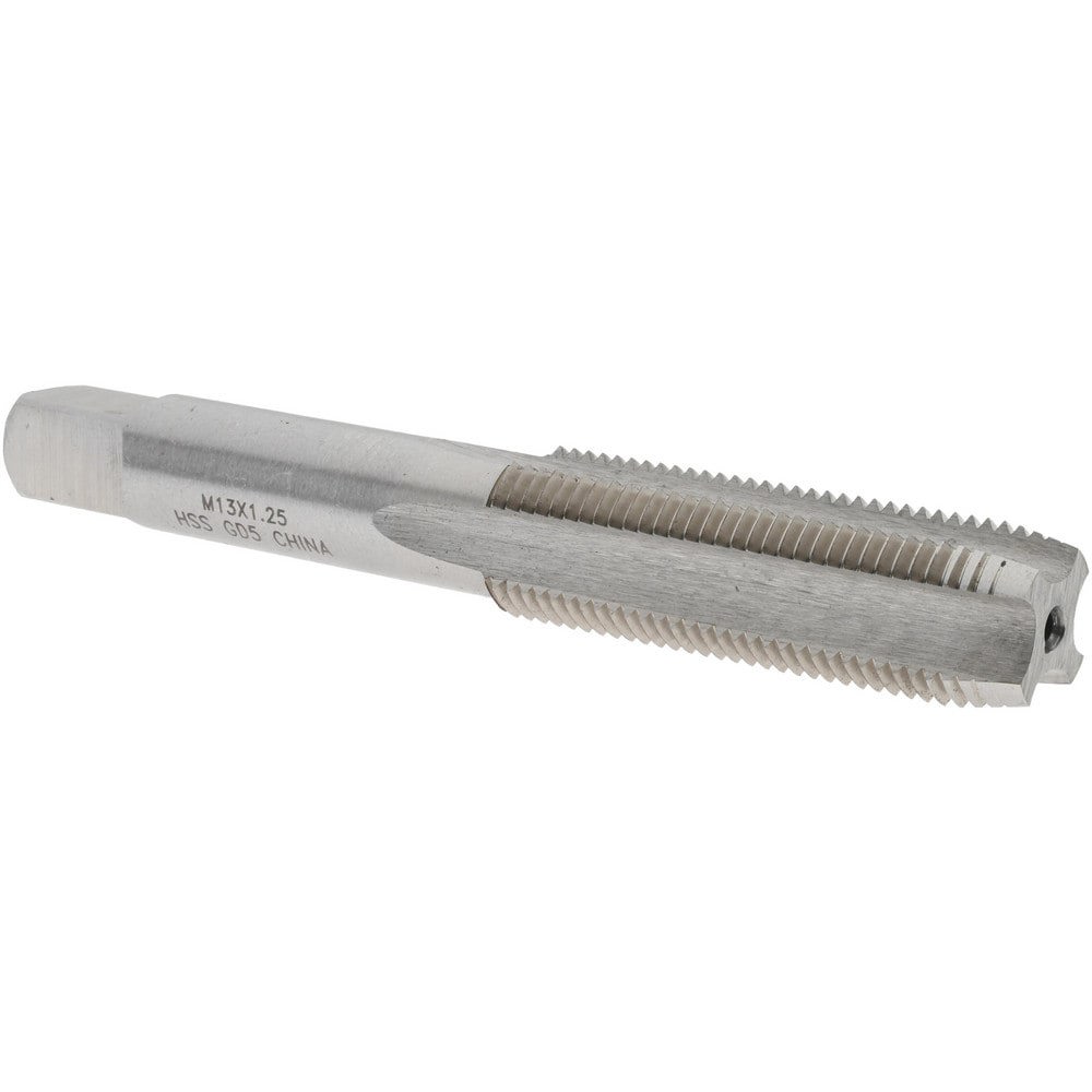 Straight Flute Tap: M13x1.25 Metric Special, 4 Flutes, Plug, 6H Class of Fit, High Speed Steel, Bright/Uncoated