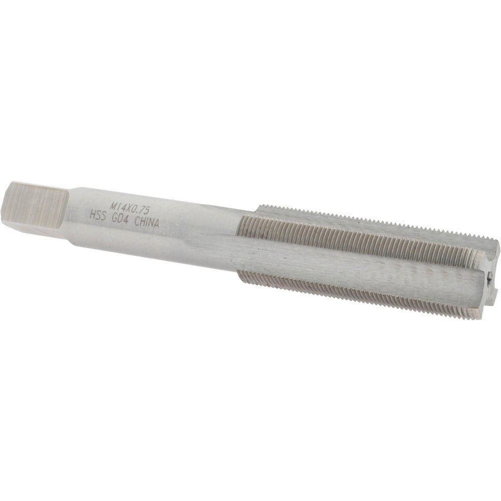 Straight Flute Tap: M14x0.75 Metric Special, 4 Flutes, Plug, 6H Class of Fit, High Speed Steel, Bright/Uncoated
