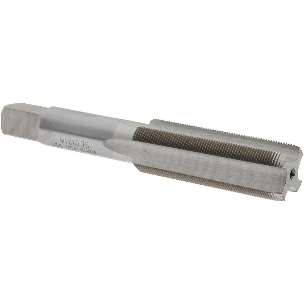 Straight Flute Tap: M16x0.75 Metric Special, 4 Flutes, Plug, 6H Class of Fit, High Speed Steel, Bright/Uncoated